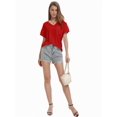 thumbnail image 5 of Women's Short Sleeve V-Neck Shirts Loose Casual Tee T-Shirt, 5 of 6