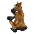 thumbnail image 5 of Caffeine Addict Brown Horse Drinking Coffee Eyeglass Spectacle Holder Statue, 5 of 9