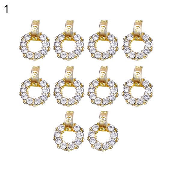 UDIYO 10Pcs/Bag Nail Rhinestones Various Shape Nail Art Alloy 3D Nail Manicure Craft Ornaments for DIY Crafts