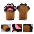 thumbnail image 2 of lanema Furry Paw Gloves Cosplays Wolf Bear Animal Paw Plush Mittens for Women Girls, 2 of 21