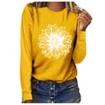 thumbnail image 2 of Cyber and Monday Deals Womens Summer Tops Clearance Under $5 Fayshow0 Ladies Long Sleeve Bell Sleeve Tops Women Casual Long Sleeve Sweatshirt Pullover Blouse, 2 of 4