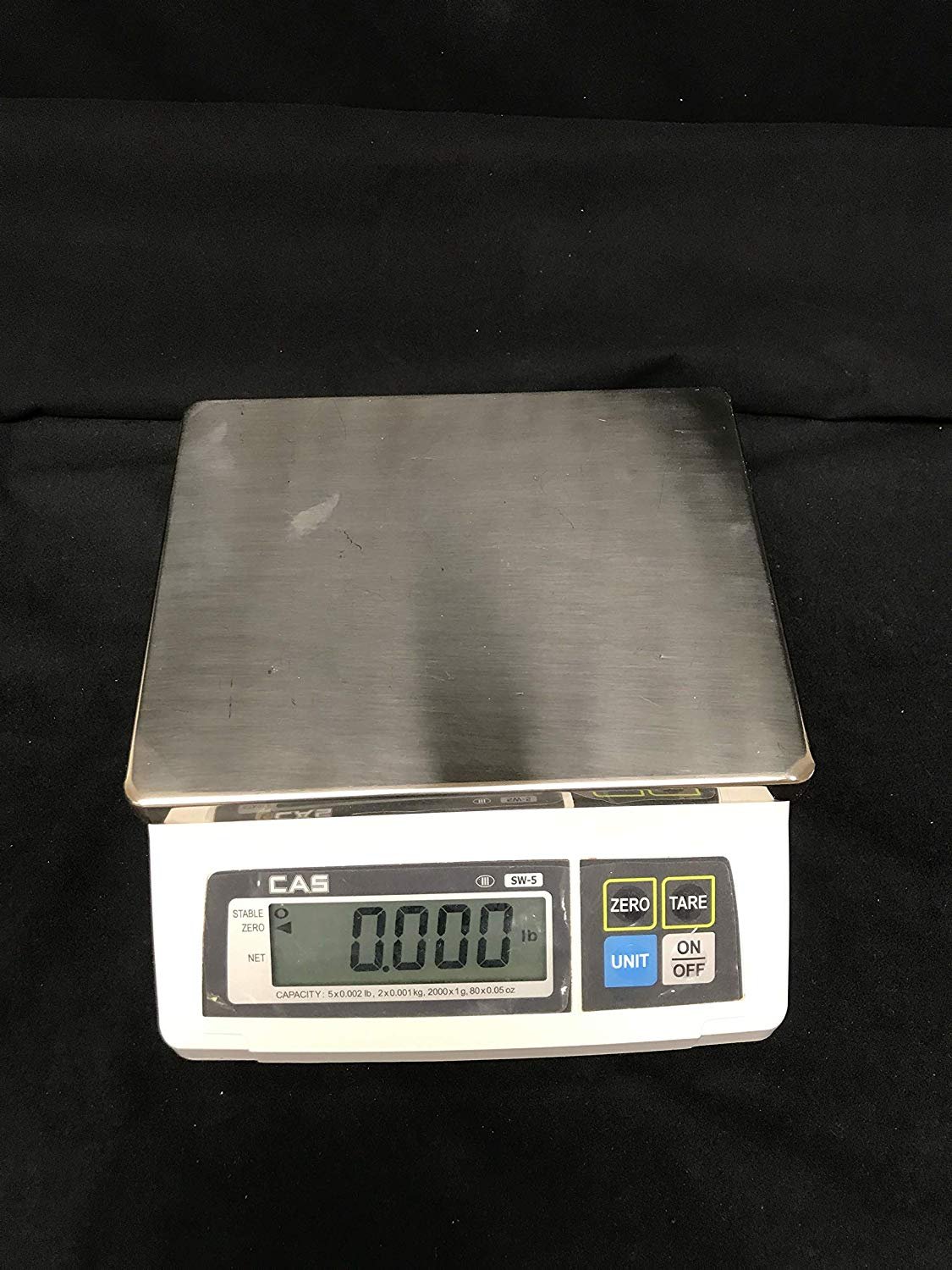 CAS SW-5 Food Service Scale, x 0.002 lbs, Kg/g/Oz/Lb Switchable, Single  Display, Legal for Trade