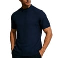 thumbnail image 3 of hotojiny Mens Mock Neck T Shirts Short Sleeve Knit Undershirt Basic Solid Color Pullover Tops Summer Slim Fit Casual Tees, 3 of 4