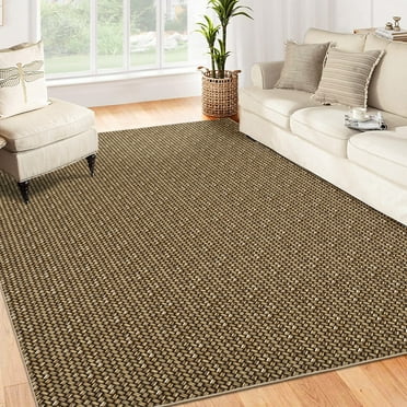Garvee 8'x10' Washable Area Rug Braided Print Rug Non-Shedding Stain-Resistant Area Rugs for Dining Room Home Office, Brown