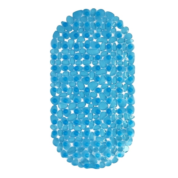Tapete Para Baño Flowell Pvc Azul 68X36 Cm