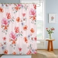 thumbnail image 4 of Shower Curtain Watercolor Spring Floral Shower Curtains for Bathroom Decor, Waterproof Polyester Shower Curtain Set with Hooks, Standard Size 72" x 72" Flowers Petals Pink, 4 of 9