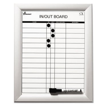 AbilityOne Quartet Magnetic In/Out Board - 22 X 26 Inches, Aluminum Frame, Green, NSN 7110015680403