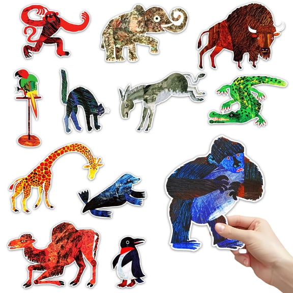 HOOJOJO"From Head to Toe" Eric Carle Felt Board Set, 12PCS Animal Felt Pieces, Classroom & Homeschool Movement Learning Aid for Kids Ages 3 