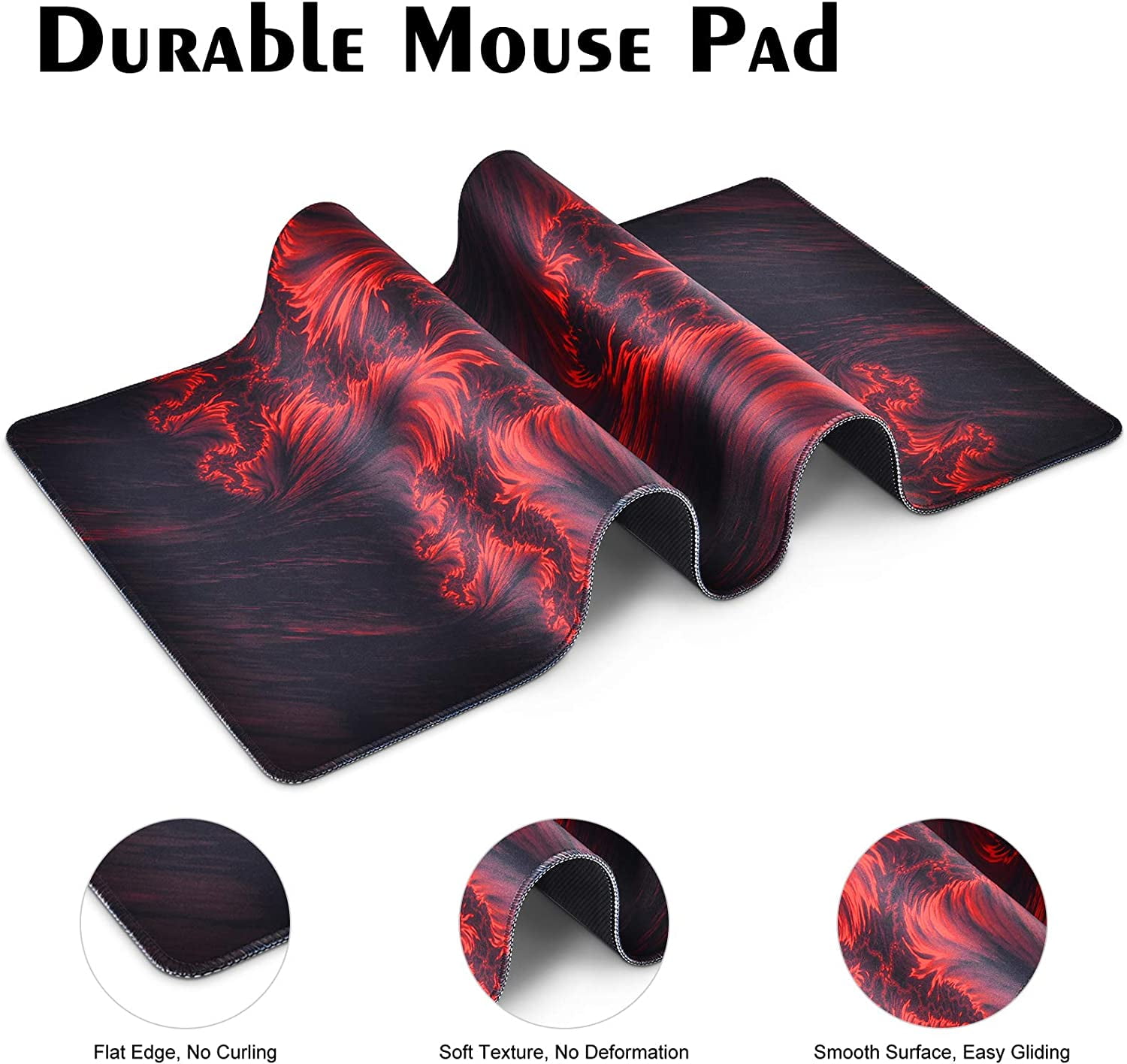 New Large Mouse Pad Extended Gaming XXL 900x300mm Big Size Desk Mat Black &  Red