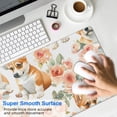 thumbnail image 4 of Long Mouse Pads for Desk,Corgi Dog and Flower Florals Desk Mats on Top Of Desks, Desk Mouse Pad Extra Large with 3mm Non-Slip Base and Stitched Edge for Gaming,Office,Work,Home 31.5"x11.8", 4 of 6