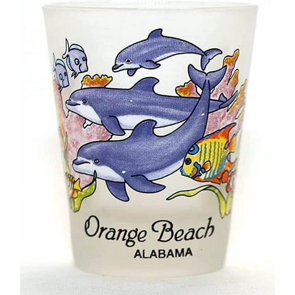 Orange Beach Alabama Jumping Dolphins Shot Glass