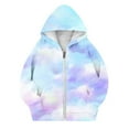 thumbnail image 3 of KyCheLot Girls Fall Jackets with Pockets Gardient Tie-Dye Print Loose Full Zip Long Sleeve Hoodie Outerwear 6-15Years, 3 of 4