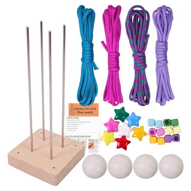 Kit para hacer pulseras de paracord, juego de manualidades de crochet, manualidades fáciles, manualidades lindas, tejido DIY 3