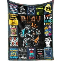 Gamer Gifts - Perfect for Teens & Adults - Game Room Decor - Video Game Lover Gifts - Gaming Blanket - Gift Ideas for Gamers - Best Gifts for Men & Boys - 50" x 60" Gaming Blanket