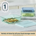 thumbnail image 4 of Pyrex Simply Store Tinted 6-Piece Rectangle Storage Set with Plastic Lids, Green/Blue/Aqua, 4 of 8