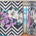thumbnail image 2 of GZHJMY Flowers Wreath Sheer Window Curtain Panel Drape 55x78 Inch for Living Room Bedroom Kids Room 2 Piece Home Decor, 2 of 4