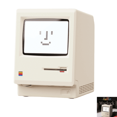 Maclock Retro Pixel Alarm Clock, Vintage 80s Retro Alarm Clock, USB Desk Clock for Apple Fans, Multiple Alarms, Retro Home Decor