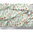 thumbnail image 3 of Soimoi White Georgette Viscose Fabric Leaves & Orange Fruits Print Fabric by the Yard 42 Inch Wide, 3 of 3