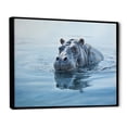 thumbnail image 2 of Designart "Serene African Hippos I" Animals Floater Framed Canvas Wall Art, 2 of 7