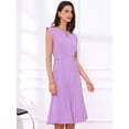 thumbnail image 4 of DARING DIVA Women's V Neck Sleeveless Button Pleated Midi Dresses XL Purple, 4 of 6