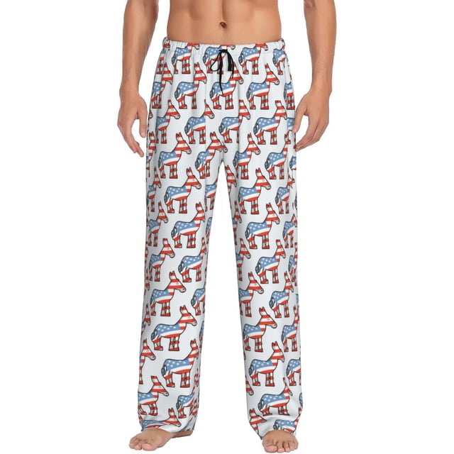 Fotbe Donkey Pantalones de Pijama para Hombre, Pantalones de Dormir, Pantalones de Casa con Cintura Ajustable y Bolsillos-Medium