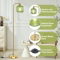 thumbnail image 3 of Laybasic Vintage Floor Lamps for Living Room, Mid Century Modern Standing Lamp with Ribbed Glass Lampshade Pedal Switch, 67" Retro Tall Lamp for Bedroom Study Room, 3 of 7