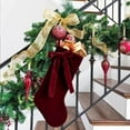 thumbnail image 2 of Burgundy Red Christmas Bows Stocking, 19" Velvet Christmas Stocking Personalized Large Christmas Stocking for Xmas Tree Decoration, Christmas Mantel Decor Stained Red Bows Ribbon Xmas Gifts Stocking, 2 of 7