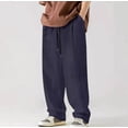 thumbnail image 5 of Klisyaur Men's Corduroy Pants Big and Tall Pant Casual Drawstring Elastic Waist Straight Leg Sweatpants with Pockets, 5 of 7