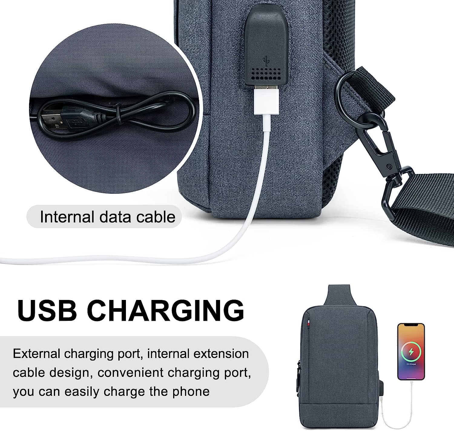 Messenger Bag Sling Bag Crossbody Shoulder Bag for Men Women Travel Work Satchel Bags