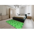 thumbnail image 5 of Ahgly Company Machine Washable Indoor Square Transitional Neon Green Area Rugs, 8' Square, 5 of 7