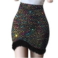 thumbnail image 2 of Wancir Women's Sequin Skirt Sparkle Stretchy Bodycon Mini Skirts Night Out Party, 2 of 7
