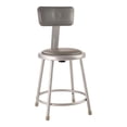 thumbnail image 1 of NPS 6400 Series Tabouret Moderne en Vinyle Rembourré Métal Robuste 18 Pouces en Gris, 1 of 1