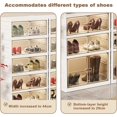 thumbnail image 2 of Portable Shoe Rack Organizer for Closet Entryway, Stackable Sneaker Storage Shoe Cabinet With Magnetic Clear Door, Large Plastic Storage Containers Bins With Lids，6-Tire, 2 of 7