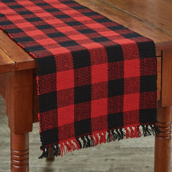Park Designs Buffalo Check Yarn Table Runner - 54''L - Red