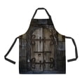 thumbnail image 1 of EREHome Spooky Dungeon Door Flanked Adjustable Bib Kitchen Apron with Pockets for Women Men, 1 of 2