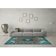 thumbnail image 3 of Ahgly Company Indoor Round Medallion Light Blue Traditional Area Rugs, 7' Round, 3 of 4