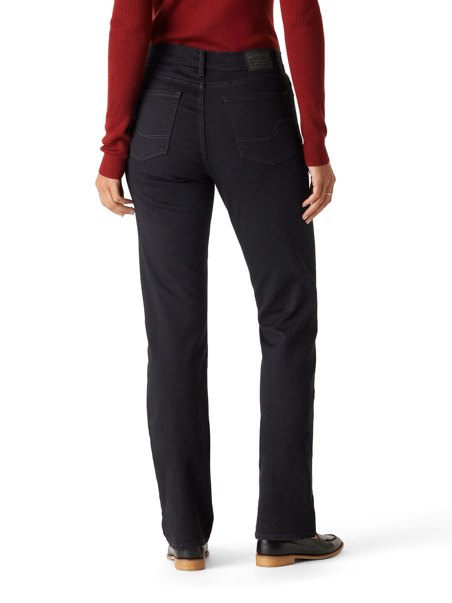Levi Strauss Signature Women's and Women's Plus Mid Rise Straight Jeans, Tummy-Smoothing Pannel, Sizes 2-26