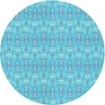 thumbnail image 1 of Ahgly Company Machine Washable Indoor Round Transitional Blue Area Rugs, 5' Round, 1 of 7