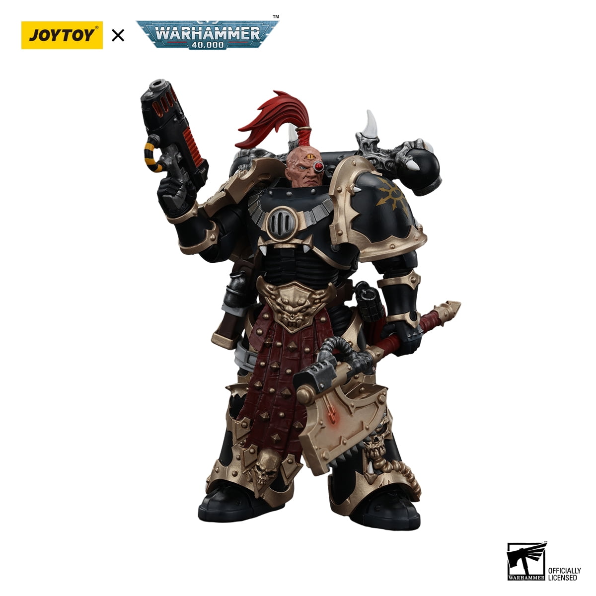 JOYTOY Warhammer 40K Chaos Space Marines Black Legion Chosen with Plasma Pistol and Power Axe Collection Model