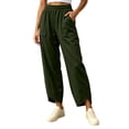 thumbnail image 2 of VBVC Women's Elastic Waist Curved Hem Pants , Casual Stretchy Joggers For Women , Ladies' Wide Leg Trousers with Pockets, S-2XL, 2 of 6