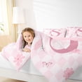 thumbnail image 4 of Erosebridal Girl Personalized Gifts 7-Piece Twin Bedding Sets,Alphabet S Bedding Comforter Set For Kids,Reversible pink, 4 of 7