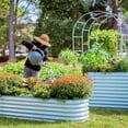 thumbnail image 2 of Vego Garden 17" Tall 6 in 1 Raised Gardening Bed Metal Outdoor Planter for Vegetables Galvanized Flowers Box Sky Blue, 2 of 10