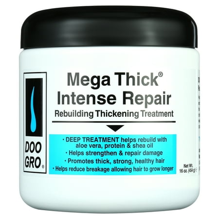 Doo Gro Mega Thick Rebuilding Intense Repair Thickening Treatment, 16 oz., Damaged Hair, Cream