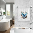 thumbnail image 4 of Ryvnso Floral on A Blue Butterfly Hand Towels Set for Bathroom Cotton Face Towel Decorative 15.5x29.5 inch, 4 of 7