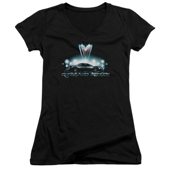 Pontiac Silver Grand Prix Junior Women's V-Neck T-Shirt Black