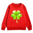 thumbnail image 4 of FAOWME Girls Graphic Prints Sweatshirt Crewneck Long Sleeve Cute Drop Shoulder Pullover Tops Red 8-9 Years, 4 of 4