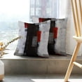 thumbnail image 3 of Red and Grey Pillow Cover, Modern Black White Decorative Throw Pillow Cushion Cover for Bedroom Sofa Living Room 16 x 16 Inch Set of 2, 3 of 6