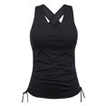 thumbnail image 1 of UV SKINZ Women's UPF 50+ Ruched Tankini Top - Black - XL, 1 of 2