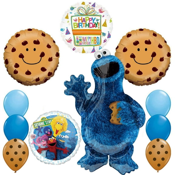 Sesame Street Cookie Monster Birthday Party Supplies Balloon Bouquet Decorations
