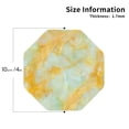 thumbnail image 2 of Honeii Yellow With Teal Marble Print Leather Coaster Set of 4, Ideal for Safeguarding Your Furniture from Drinks Spills and Effortless Cleanup-Octagon, 2 of 6
